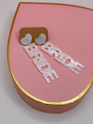 Кульчики білі Bride aks79 фото