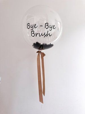 Кулька прозора Bye-Bye прізвище з чорним пір"ям ballbig10 фото