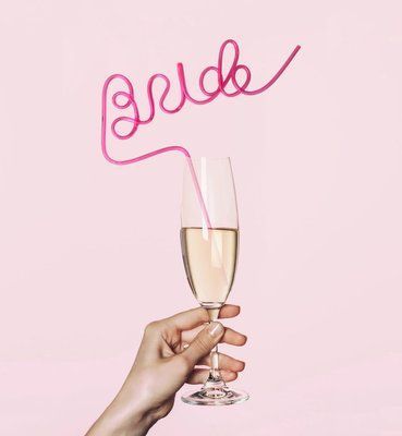 Трубочка пластикова Bride рожева (1 шт) cp68 фото