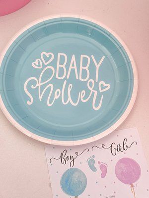 Тарілка блакитна Baby shower (ціна за 1 шт) cp319 фото