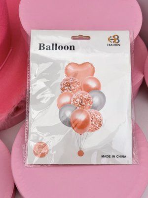 Фонтан із кульок рожеве золото і срібні ball0114 фото
